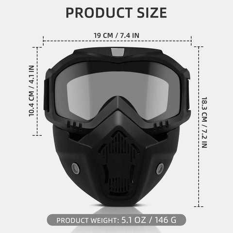Pro Grade Detachable Goggles Mask For Riding And Cutting With Anti UV And Anti Dust Shield Anti Fog HD Lens Large Viewing Hood