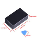 Six Pack Abs Plastic Junction Boxes For Diy Electronics Projects Rock Solid Flame Retardant Enclosure Casing 2.8 X 1.7 X 0.9 Inch size with measurement details.