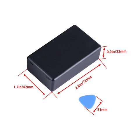 Six Pack Abs Plastic Junction Boxes For Diy Electronics Projects Rock Solid Flame Retardant Enclosure Casing 2.8 X 1.7 X 0.9 Inch size with measurement details.