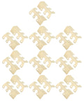 Multiple Rugged Antique Alloy Corner Protectors 20 Pack viewed from above, showing all edges and prepunched holes for mounting.