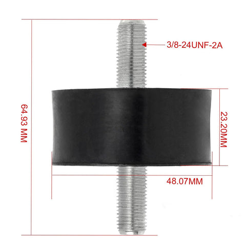 Side view of 2X Engine Top Motor Mount Rubber for Polaris Sportsman Ranger Scrambler Quads with dimensions displayed.