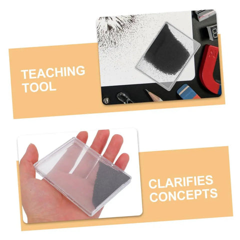 Two Piece Magnetic Field Visualization Kit With Iron Powder And Iron Filings For Science Experiments displayed in classroom.