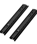 Heavy Duty Black Cold Rolling Steel Drawer Slides Smooth Glide Three Section Cabinet Rails with textured finish and mounting holes.