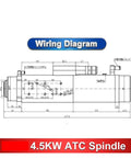 Wiring diagram for Beefy 4.5KW ATC Automatic Tool Change CNC Spindle Motor Air Cooled ISO30 220V 380V high torque
