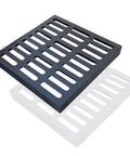 Rugged Cast Iron Drain Grate 60x60 Cm Outdoor Cover for Driveway and Garage, Heavy Duty Sewer Grate With Thickened Bars