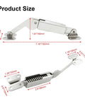 Two Pack Heavy Duty Spring Lid Support Hinges For Left And Right Doors, Nickel Plated Iron Rust Resistant, product size.