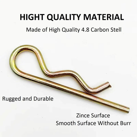 15 Piece Heavy Duty Hitch Pins Set R Clips Cotter Pins, Spring Retaining Wire Hair Pins, Strong Spring Tension, Large M3x60mm Zinc Plated