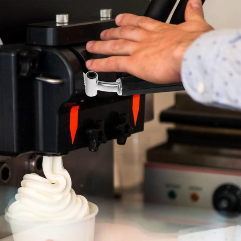 Discharge Lever Handle Replacement Part For Ice Cream Machines, Heavy Duty, Easy Install shown on soft serve machine