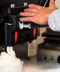 Adjustable Ice Cream Machine Lever Replacement Handle For Soft Serve Dispensers in use, hand operating dispenser