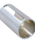 Aluminum crankshaft sleeve adapter for gas engines; hollow cylindrical spacer with a side slot, fits 1 to 1 1/8 inch bore