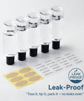 TSA Approved Travel Bottles 3.4 Oz On The Go Friendly 5 Pack Leak Proof Squeezable Clear Plastic Containers With Labels