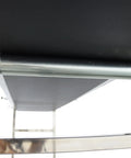 Bottom view of PVC Flat Belt Conveyor With Adjustable Speed 118 By 7.8 Inch Industrial Transport Belt Black 110V 250W Motor Double Guardrail For Flexible Production Lines showing roller mechanism