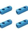 Four Pack One Quarter Inch Two Way Five Port Pneumatic Manifold Block Aluminum Air Hose Inline Splitter Kit For Air Compressors With Quick Connect Fittings Blue