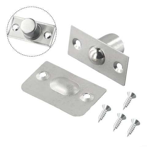 Hidden Ball Door Catch Hardware For Wood Cabinets And Closets Stainless Steel Spring Loaded Latch With Mount Screws