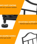 Foldable Firewood Rack For Indoor And Outdoor Use, Rust-Resistant, adjustable feet and wave-shaped handle features displayed