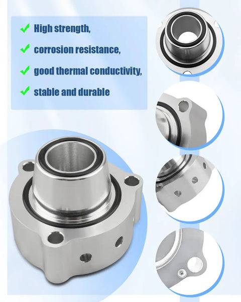 Volkswagen Blow Off Valve Spacer For Golf Passat 2.0T TSI TFSI Turbo Upgrade close-up on aluminum structure and design