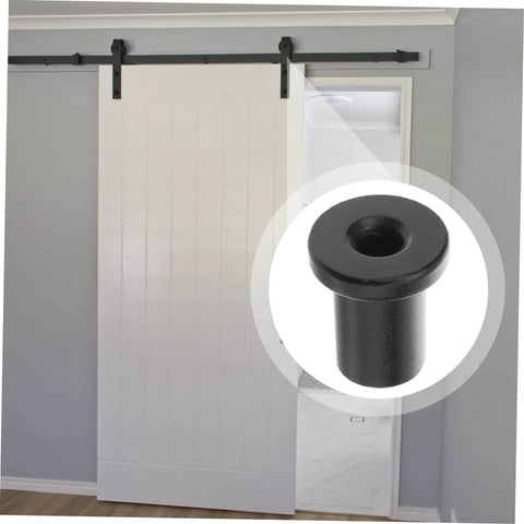 Five Piece Sliding Barn Door Track Spacers Set Heavy Duty Connection Hardware For Smooth Operation Black Flat Track Spacers For Wall Mounting Reliable Support For Barn Doors