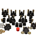 Heavy Duty Polyurethane Master Bushing Kit For Ford F250 Super Duty 1999 To 2004 with various black polyurethane bushings.