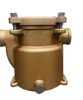 Bronze Seawater Filter For Boats And Yachts With High Efficiency Debris Removal, 1.5 inch strainer front view.
