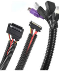 Commercial Grade Knockout Heavy Duty Black Split Wire Loom Tube Hella Smooth Cable Protector Wrap 32 Foot Roll with connectors