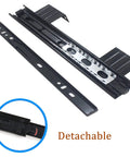 Heavy Duty Ball Bearing Keyboard Tray Slides For Cabinets 240mm Or 290mm Closed Length With 480mm Or 578mm Extended Reach 35mm Wide Smooth Quiet Rustproof Cold Rolled Steel Drawer Guides, detachable black rail