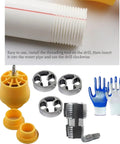 Premium PVC Pipe Threader Set With Ergonomic Handle For Home Plumbing And Garden Irrigation Projects including die heads and gloves.
