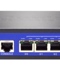 Front view of Juniper Networks SSG 5 device with multiple Ethernet ports and status indicators