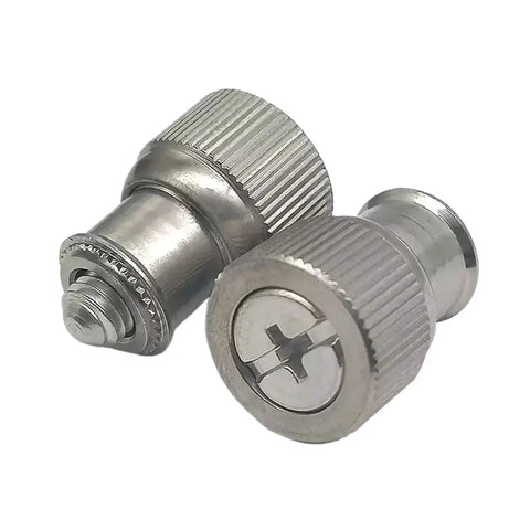 Stainless Steel Captive Panel Screws Featuring Knurled Thumb Knobs And Spring Loaded Action Premium Metric Fasteners for easy installation.