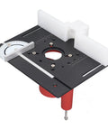 Pro Grade Heavy Duty Router Lift Base And Lifting System Kit For DIY Woodworking Projects, Aluminum Alloy And Stainless Steel Build With Firm Clamping And Exact Height Adjustment For Small Trimming Machines, black router table plate with adjustable fence