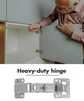Man installing Beefy Hidden Concealed Door Hinges 170 Degree For Thick Doors with screw set, highlighting sturdy design and wide swing.