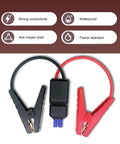 Hella Tough Heavy Duty Jumper Cable Replacement Compatible With Most Portable 12V Car Jump Starters featuring black and red clamps.