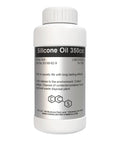 Premium 350 cSt Silicone Oil High Purity Lubricant, 8 Oz bottle with label, thin viscosity for precision work and long-lasting use.