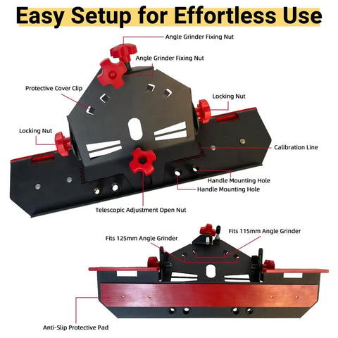 45 Degree Tile Chamfering Tool For 4.5 Inch And 5 Inch Grinders With Adjustable Base Plate For Precise Tile Chamfering