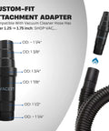 Universal Vacuum Hose Adapter Kit With Three Reducers For Easy Fit On Most Vacuums One And A Quarter Inch To One And A Half Inch Hoses