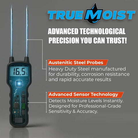 Hay Moisture Meter With Heavy Duty Probe For Hay, Alfalfa, Clover And Grass, Fast Accurate Moisture Readings For Farmers And Livestock Pros, Portable And Easy To Use In The Field. Handheld meter with two austenitic steel probes and digital display.