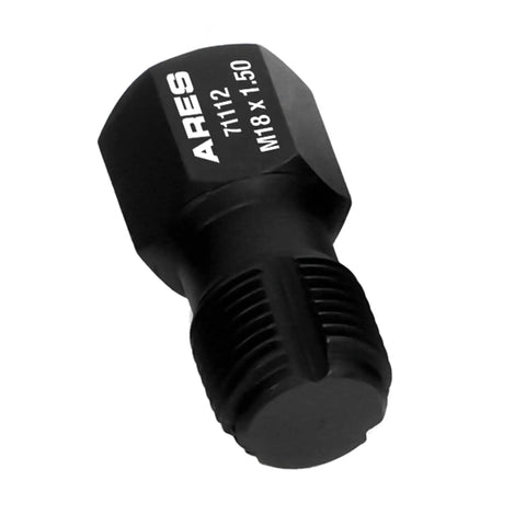 Rethread Oxygen Sensor Tool And Thread Chaser For Clean Damaged Oxygen Sensor Threads M18 By One Point Five Millimeter Spark Plug Threads With Three Eighths Hex Socket Or Three Eighths Drive Ratchet ARES 71112 in black color