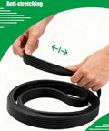 Heavy Duty 87 Inch Serpentine Drive Belt With 6 Rib Design Fits Chevy Silverado GMC Sierra Dodge Ram And Ford Mustang High Performance Engine Accessory being held to show flexibility.
