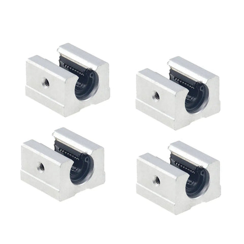 Pro Grade SBR25UU Aluminum Slide Block Set, 4 Pcs 25mm Linear Bearing Ball Slides For 25mm Guide Rails, CNC Router Parts