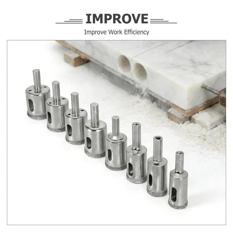 20 Piece Diamond Hole Saw Set For Tile Glass Marble Cutting With Low Vibration Design And Quick Heat Dissipation To Make Precise Drilling Jobs Super Easy And Smooth For All Your Home Reno Adventures, diamond-coated hole saws for tile