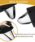 Black Gift Bags With Handles And Tissue Paper Set, 8 By 5 By 10 Inches, 4 Pack with silk handles detail