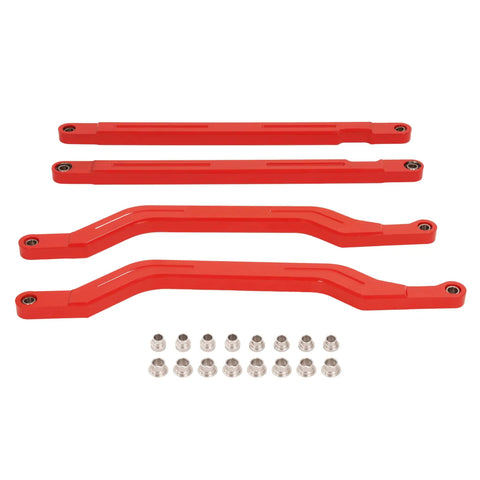 Radius Arm For Polaris RZR XP 1000 And XP 4 1000 Beefed Up High Clearance Rear Boxed Arms Aluminum And 304 Stainless Steel Red Powder Coated Off Road Durable Upgrade, red arms and bushings