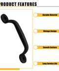 Black Barn Door Handles 10 Pcs Zinc Alloy Retro Gate Pulls with features like durable material, vintage design, smooth surface.