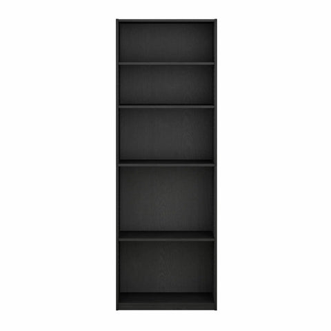Go-To Five-Tier Bookshelf With Adjustable Shelves In Blackwood Finish for living room, bedroom, and home office space saving storage.