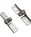 Stainless steel damping hinge plates, front view, two pieces with spring torque adjustable 0.4N.m