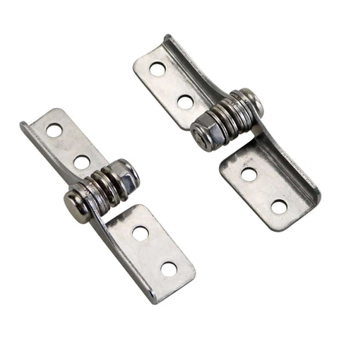 Stainless steel damping hinge plates, front view, two pieces with spring torque adjustable 0.4N.m