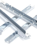 14 Inch Heavy Duty Drawer Slides Kit White Steel Replacement Tracks for Dresser Cabinets with smooth glide motion.