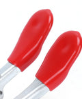 Close-up of red rubber pressure tips on Horizontal Toggle Clamps Set With 66 Lb Holding Capacity And Rubber Pressure Tip For Woodworking Jigs And Fixtures Welding Drill Press And Crosscut Sled Projects Rock Solid Heavy Duty Clamp System