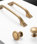 Old School Brass Cabinet Pulls 3 Inch 76mm 10 Pack Classic Handles For Kitchen Cabinets Drawers Dresser Bedroom Vanity Cupboard Solid Metal Hardware With Two Screw Sizes Included