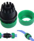 Front and side view of Garden Hose Connector Mender And Extend Repair Adapter Kit for quick leak fix joining 1/2 inch hoses