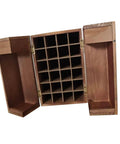 Badass Wooden Storage Box Featuring Twenty Four Compartments For Essential Oils And Perfume Collections open view with 24 slots.